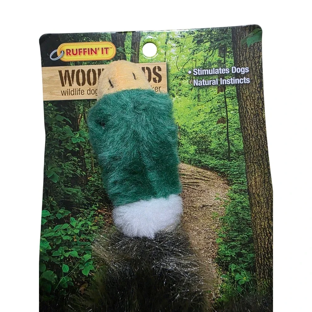 Ruffin It Woodlands Mallard Duck Squeaky Plush Dog Toy Realistic Wildlife NEW